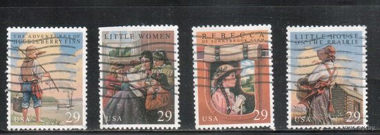 США-1993, (Мих.2414-2417) , гаш., Известные книги для молодежи(полная серия)(3)