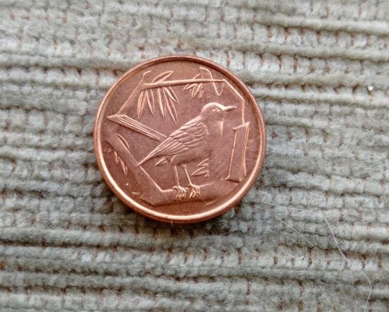 Werty71 Каймановы острова 1 цент 1999 Красноглазый дрозд