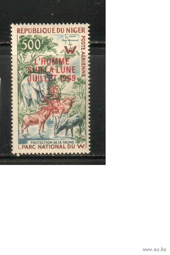 Нигер-1969 (Мих.224) **, Фауна, Слоны, Надп.(одиночка)