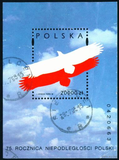 Орел в цветах национального флага Польша 1993 год 1 блок