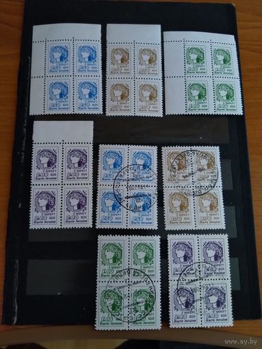 1992 Украина  8 квартблоков MNH**чистых и гашеных гашение Кривой Рогискусство (у-4)