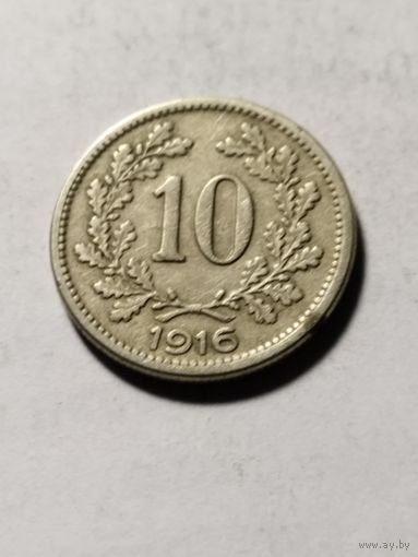 Австрия 10 геллер 1916