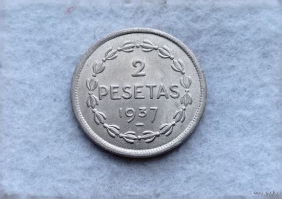 Werty71 Испания 2 песеты 1937 Страна Басков Эускади Редкая