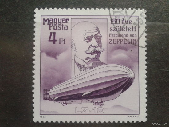 Венгрия 1988 Дирижабль, фон Цеппелин