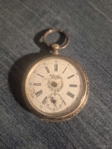 Часы карманные Cylindre , серебро. В ремонт