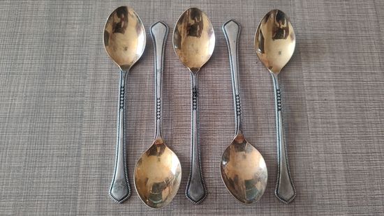 Ложки чайные мельхиор позолота