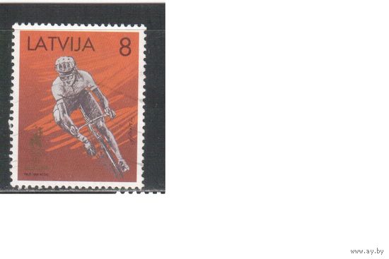 Латвия-1996(Мих.427)  **  ,   Спорт,  Велосипед, Велоспорт