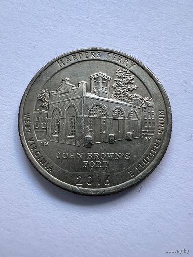 25 центов 2016г. P США парки Западная Виргиния WEST VIRGINIA