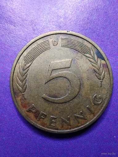 Германия ФРГ 5 пфеннингов 1980 D