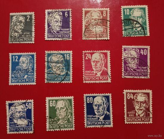 Германия советская зона оккупации 1948 известные немцы полная серия каталог 40 евро