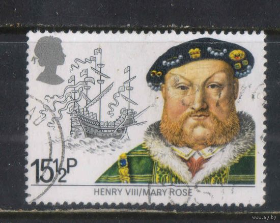 Великобритания 1982 EII Морские традиции Генрих VIII Каракка Мэри Роуз #918