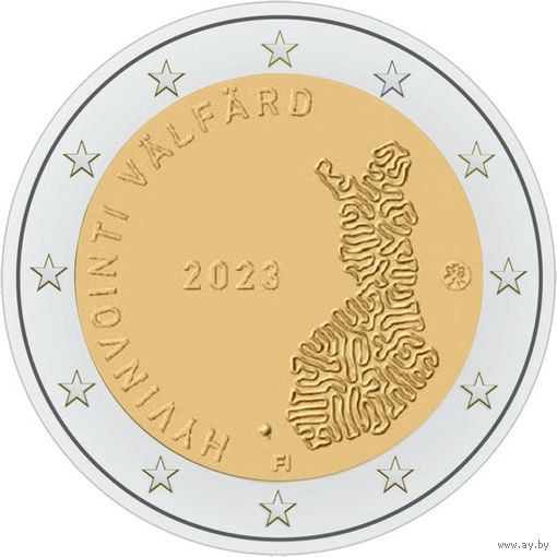 2 Евро Финляндия 2023 Социальные и медицинские услуги UNC из ролла