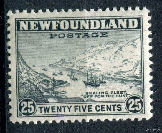 Британские колонии - Ньюфаундленд - 1932/41г. - корабли, рыболовецкие суда, перфорация 12 1/2, 25 с - 1 марка - MLH [Mi 182 C]. #3-WB-96-A-1