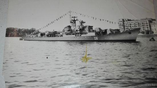 Старая Фотография с военным кораблем СССР