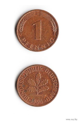 1 пфенниг Германия 1994 года(D)