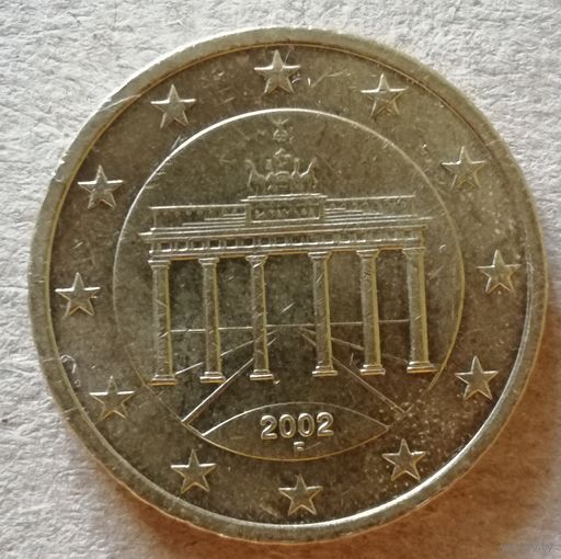 Германия 50 евроцентов "F" 2002 год, KM# 212