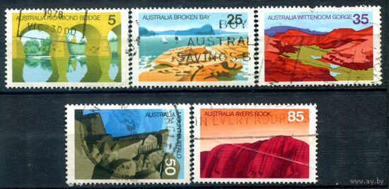 Австралия - 1976г. - достопримечательности - 5 марок - гашёные. #3-WB-99-B-1