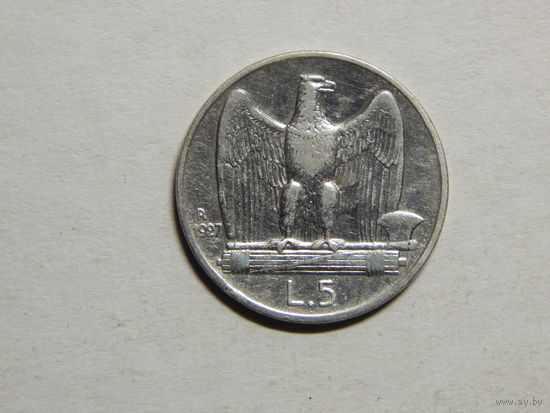 Италия 5 лир 1927г