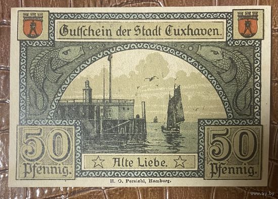 Нотгельд 50 пфеннигов 1919 год. Куксхафен. Веймарская республика