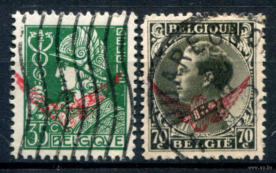 Бельгия - 1935 - меркурий, король Леопольд III, служебные марки - 2 марки - полная серия, гашёные [Mi 18-19]. #2-Be-56-B-1