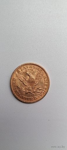 США 5 долларов 1893 золото
