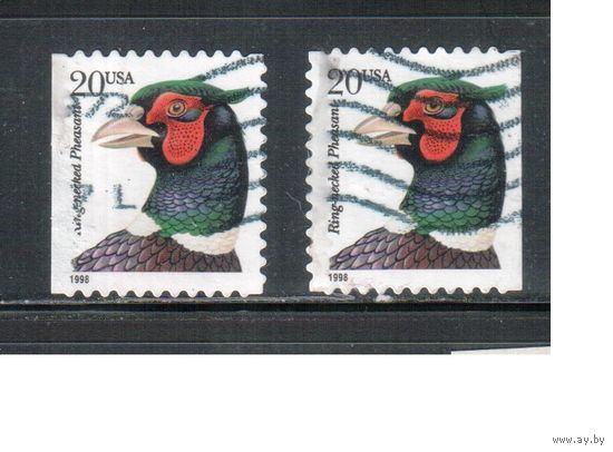 США-1998 (Мих.2995 BD) , гаш., Стандарт, Фауна, Птицы (одиночка), 2 зубцовки