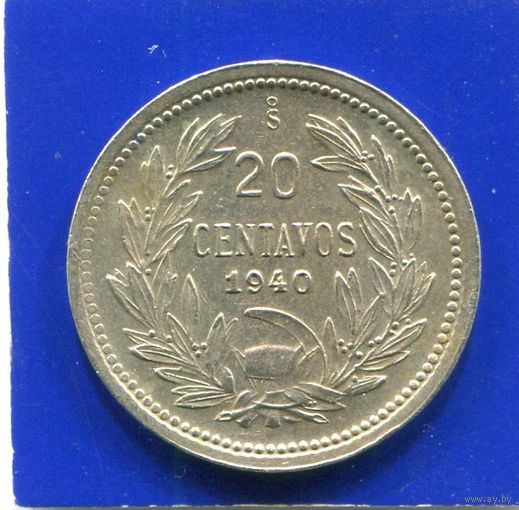 Чили 20 сентаво 1940