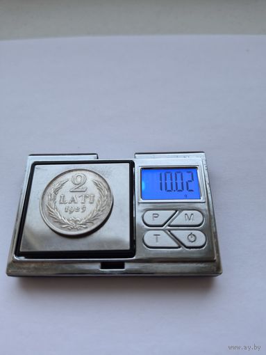 2 лат 1925 года. Латвия, Первая Республика (1922 - 1940). Серебро 835. Монета не чищена. R45502.