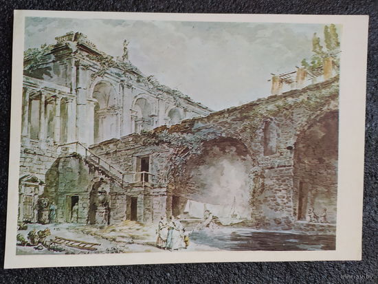 Открытка Гюбер Робер. 1733 – 1808. Французская школа. Вилла Мадама. Акварели западноевропейских мастеров. Государственный Эрмитаж.