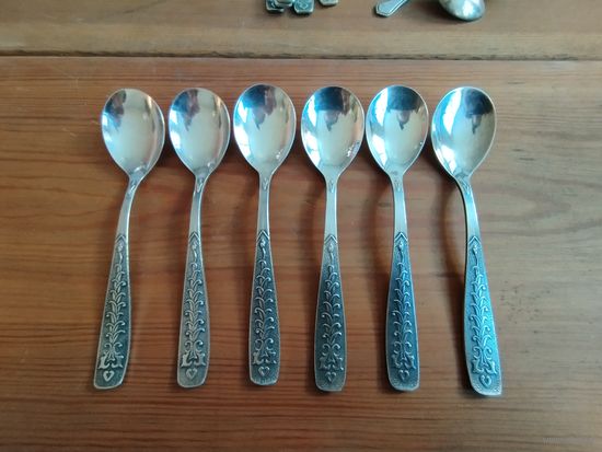 Ложки чайные Хмель, мельхиор. Завод Проминь, СССР