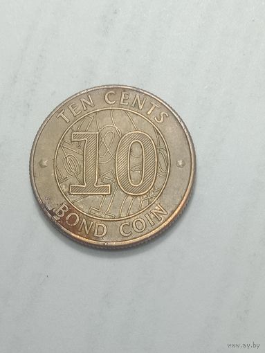 Зимбабве 10 центов 2014 года .
