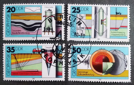 Марки Германия 1980 год Геофизика Серия из 4-х марок