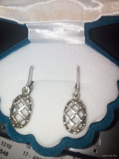 Винтажные сережки мельх.