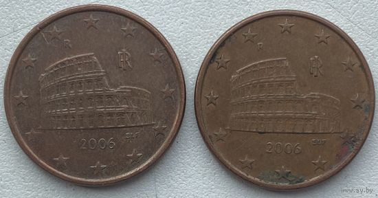 Италия 5 евроцентов 2006 г. Цена за 1 шт.