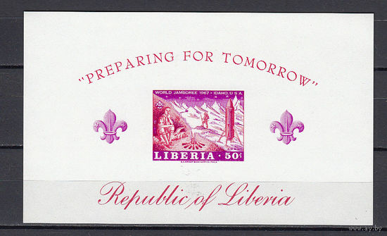 Космос. Либерия. 1967. 1 блок б/з. Michel N бл40 (12,0 е)