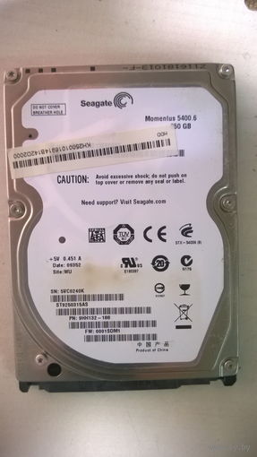 Жёсткий диск винчестер HDD SATA 2,5" Seagate Momentus 5400.6 250Gb. Нерабочий!!!