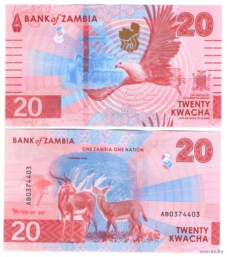 Замбия 20 квача 2024 год UNC  НОВИНКА