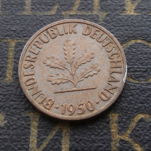 1 пфенниг 1950 (J) Германия ФРГ #20