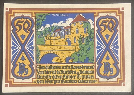 Нотгельд 50 пфеннигов 1921 год. Оснабрюк. Веймарская республика