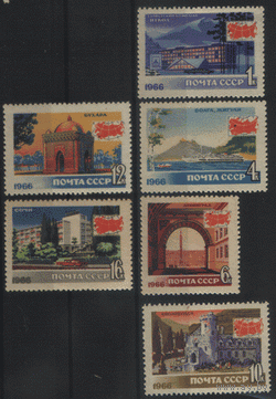 Заг. 3295/3300. 1966. Туризм. Архитектура.  ЧиСт.