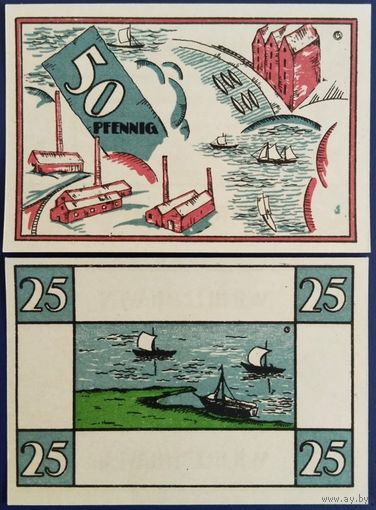 Нотгельд. 25 и 50 пфенниг. 2 шт. 1920 г. Германия. Unc.