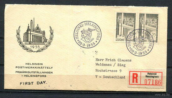 Финляндия - 1955 - КПД. Филателистическая выставка, Хельсинки. 30-3-1955. [Mi. 438] (конверт был вскрыт сверху. (LOT N2)