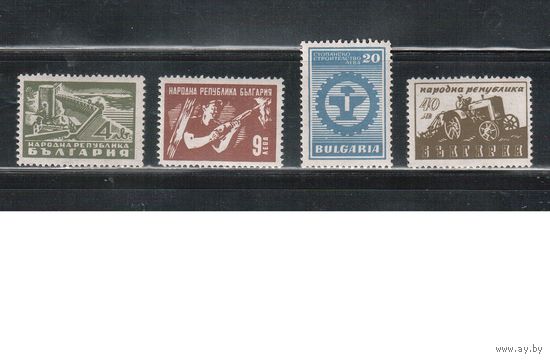 Болгария-1947, (Мих.598-601),  **    , Промышленность и сельское хозяйство, Трактор(полная серия)