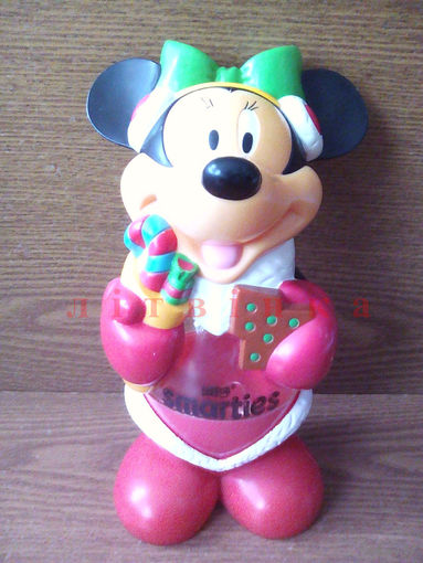 Фигурка-диспенсер Минни Маус Нестле - Nestle Smarties Minnie Mouse. Серия Рождество Новый Год (Дисней Disney Disneyana Микки Маус Mickey Mouse dispenser дозатор конфет драже) Аналог M&Ms эмэндэмс