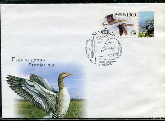 Беларусь 2009. КПД. Птица года. Серый гусь