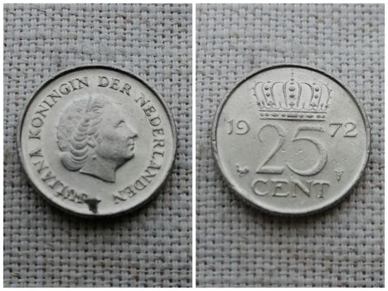 Нидерланды 25 центов 1972