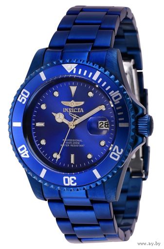 Редкие часы Invicta Pro Diver Automatic Blue Label, новые. Механика, оксидированные корпус и браслет. Водозащита WR 200 м по ISO 22810.