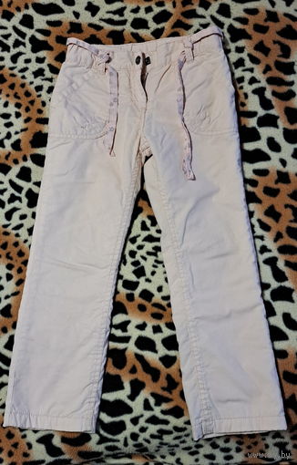 Брюки молочного цвета утепленные на байке на 5-6лет, р.116, Lupilu, б.у