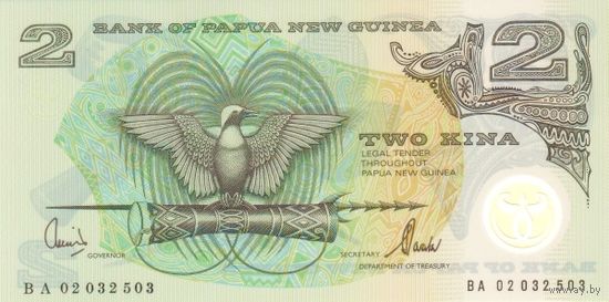 Папуа Новая Гвинея 2 кина образца 2002 года UNC p16d