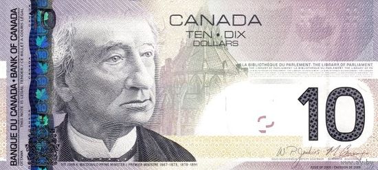 Канада 10 долларов образца 2005 года UNC p102Ab